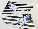 S550 Mustang Quarter Window Decals - Flags Coyote Logo (2015-2023)