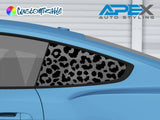 S550 Mustang Quarter Window Decals - Cheetah Print (2015-2023)