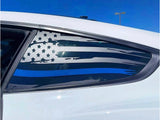 S550 Mustang Quarter Window Decals - Police Fire Military Support Flags (2015-2023)